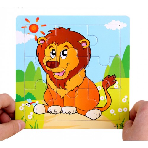 EVERY FAMILY - 24 Styles Wooden Kids Jigsaw Puzzles Toys With Animals The Lion